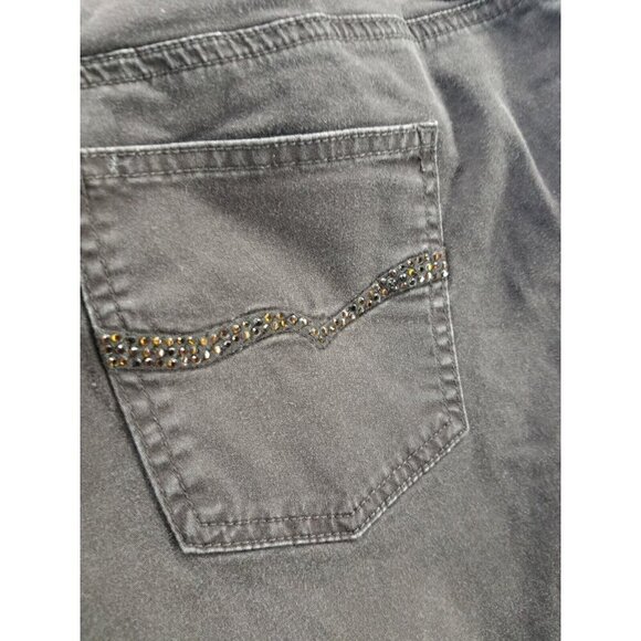 Chico’s Platinum Embellished Pockets Brown Val MS jeans size 3 (16) short - Picture 3 of 8